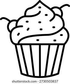 Cupcake Linie Vektor Icon Design