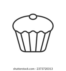 Cupcake, linear icon. Line with editable stroke