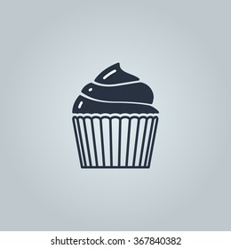 Cupcake linear icon. Icon is ready for print in any size. Made as gliphicon for web using