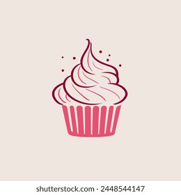 Cupcake Logo Bakery, Dessert, Sweet, Food, Icon.