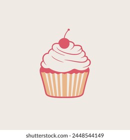 Cupcake Logo Bäckerei, Dessert, Süßes, Essen, Ikone.