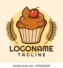 cupcake logo, Bakery logo template, Suitable for restaurant and shop.