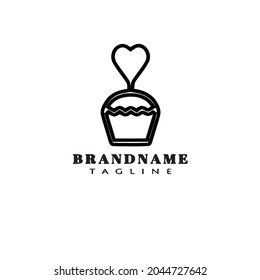cupcake logo cartoon icon design template black modern isolated vector