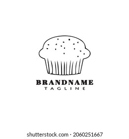 cupcake logo cartoon icon design template black modern isolated vector