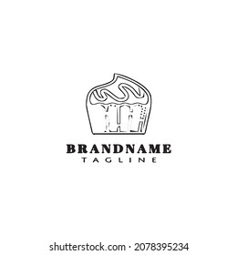 cupcake logo cartoon icon design template black modern isolated illustration