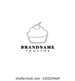 cupcake logo cartoon icon design template black modern vector illustration