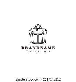 cupcake logo cartoon icon design template black modern isolated vector delicious