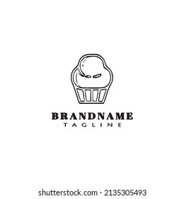 cupcake logo cartoon icon design template black modern isolated vector delicious