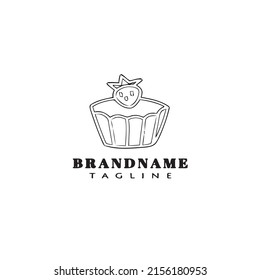cupcake logo cartoon icon design template black modern isolated vector illustration