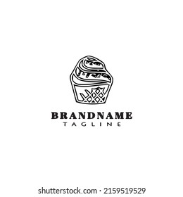 cupcake logo cartoon icon design template black modern isolated vector delicious