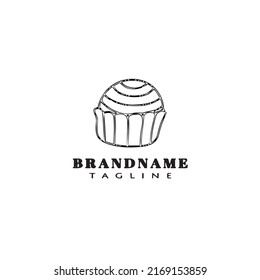 cupcake logo cartoon icon design template black modern isolated vector delicious