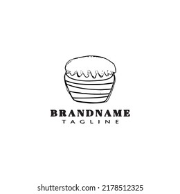 cupcake logo cartoon icon design template black modern isolated creative illustration