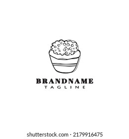 diseño de dibujos animados del logo del cupcake diseño de dibujos animados negro moderno gráfico vectorial aislado creativo