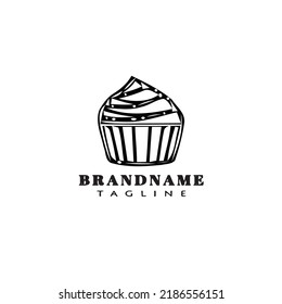 cupcake logo cartoon icon design template modern isolated vector illustration