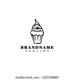cupcake logo cartoon icon design template black modern vector illustration