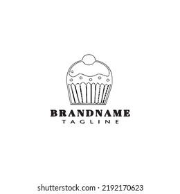 cupcake logo cartoon icon design black modern isolated vector illustration