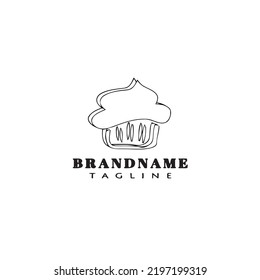 cupcake logo cartoon icon design template black modern isolated flat illustration