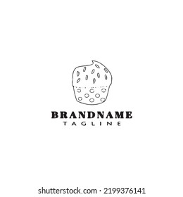 Cupcake-Logo-Cartoon-Symbol-Design-Vorlage schwarz, modern, einzelne Vektorgrafik einfach
