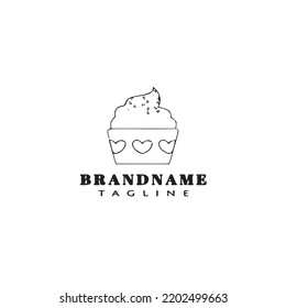 logotipo de cupcake icono de dibujos animados plantilla de diseño negro símbolo moderno ilustración vectorial
