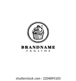 cupcake logo cartoon icon design template concept modern isolated vector illustration