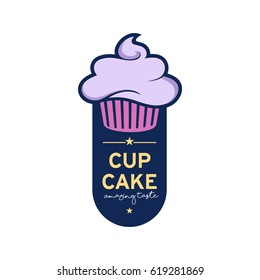 Cupcake Logo Concept In Simple Style