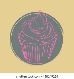 cupcake logo with cream