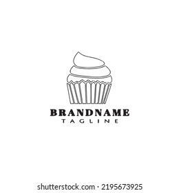 cupcake logo cute icon design template black modern isolated vector illustration