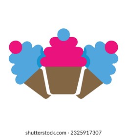 Cupcake logo design, bakes bakery logo vector illustration