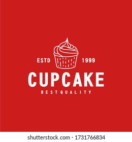 Cupcake logo design with minimalist style