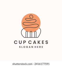 Cupcake-Logo-Design auf weißem Hintergrund