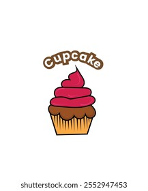 Cupcake logo design template. Bakery Logo, Pastry Logo, Vector Illustration