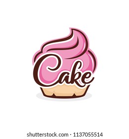 Cupcake logo design vector illustration