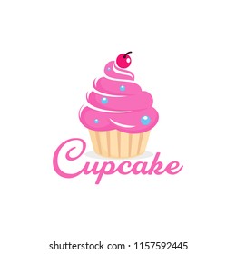 Cupcake logo design vector illustration