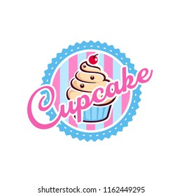 Cupcake logo design vector illustration