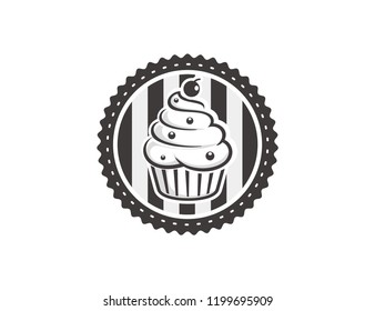 Cupcake logo design vector illustration