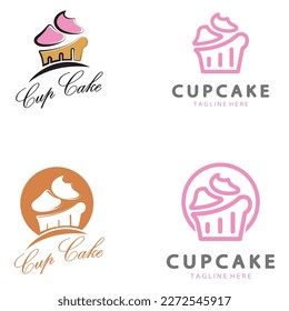 Cupcake Logo design vector illustration template. Cupcake bakery icon.cake store,caker shop ,vector