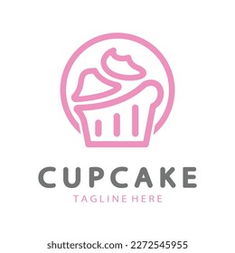 Cupcake Logo design vector illustration template. Cupcake bakery icon.cake store,caker shop ,vector