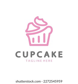Cupcake Logo design vector illustration template. Cupcake bakery icon.cake store,caker shop ,vector