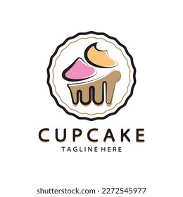 Cupcake Logo design vector illustration template. Cupcake bakery icon.cake store,caker shop ,vector