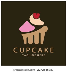 Cupcake Logo design vector illustration template. Cupcake bakery icon.cake store,caker shop ,vector