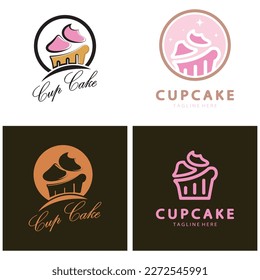 Cupcake Logo design vector illustration template. Cupcake bakery icon.cake store,caker shop ,vector