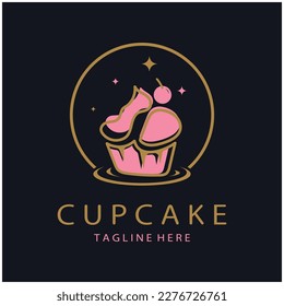 Cupcake Logo design vector illustration template. Cupcake bakery icon.cake store,caker shop ,vector