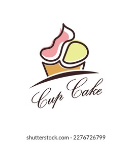 Cupcake Logo design vector illustration template. Cupcake bakery icon.cake store,caker shop ,vector