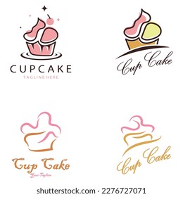 Cupcake Logo design vector illustration template. Cupcake bakery icon.cake store,caker shop ,vector