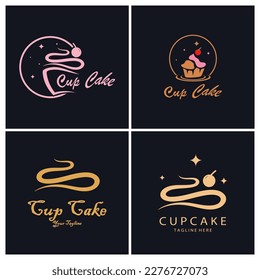 Cupcake Logo design vector illustration template. Cupcake bakery icon.cake store,caker shop ,vector