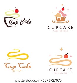 Cupcake Logo design vector illustration template. Cupcake bakery icon.cake store,caker shop ,vector