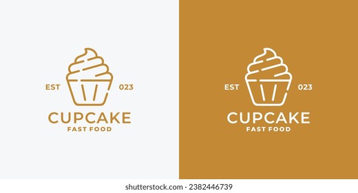 Cupcake logo design vector illustration
