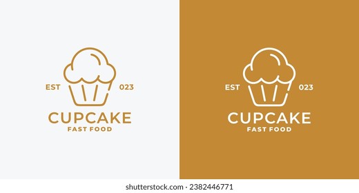 Cupcake logo design vector illustration