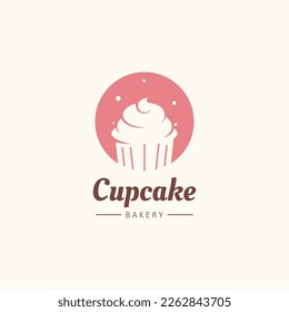 Cupcake Logo icon. Logo for Cake Shop, Sticker, Label, etc.