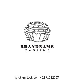 cupcake logo icon design template black modern isolated vector illustration